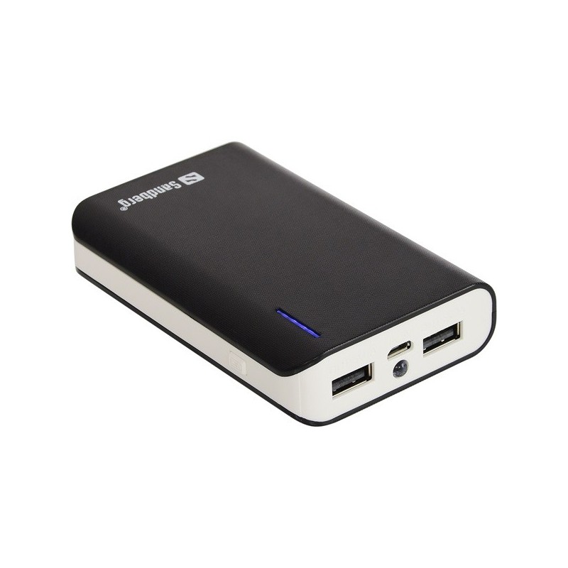 Sandberg PowerBank 7800 mAh (LED lámpa, 1A + 2,1A USB kimenet)