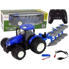 Korody Toys távirányítós traktor ekével, 2,4 GHz RTR, 1:24, kék